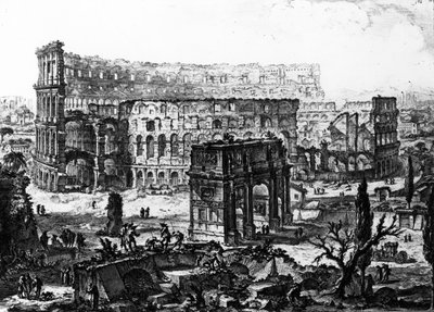 コンスタンティヌスの凱旋門とコロシアム、「ローマの景色」シリーズ、1760年頃 作： Giovanni Battista Piranesi
